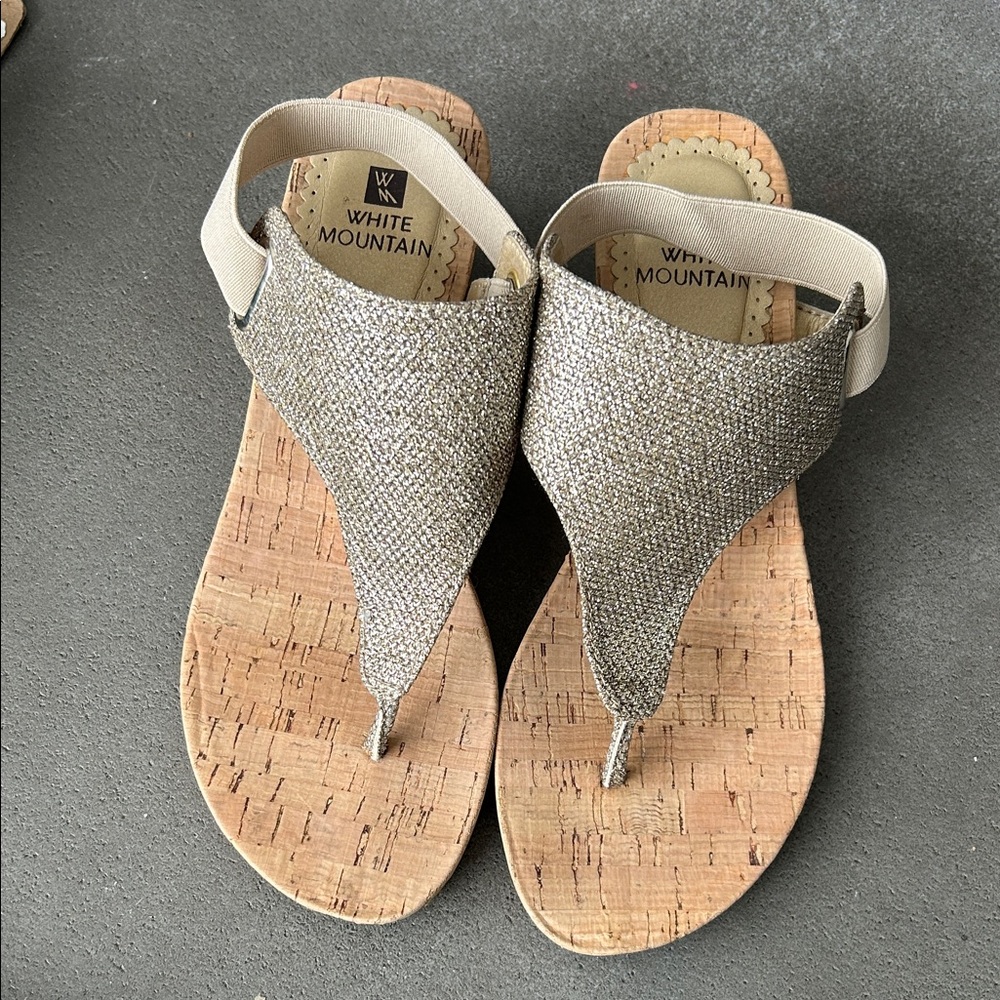 White Mountain Gold Aida Wedge Sandal